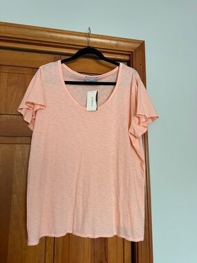 NWT Michael Stars Peach - Short Sleeve Scoop Neck Tee
